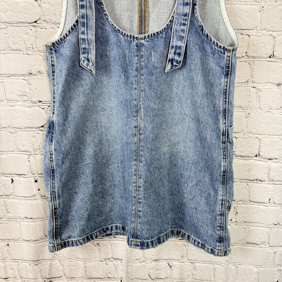 Free People We The Free High Roller Skirtall Denim Dress Follow Your Heart XS - Picture 9 of 13